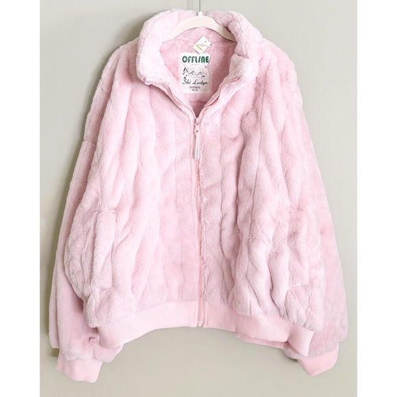aerie Jackets & Blazers - NWT Offline by Aerie Oversized Faux Fur Full Zip Jacket Women’s Size XXL